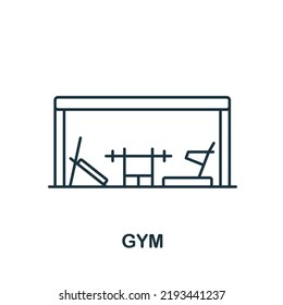 Gym icon. Line simple icon for templates, web design and infographics