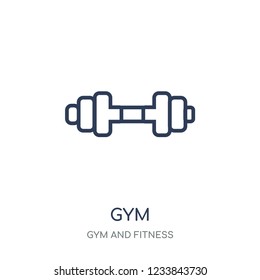 Gym icon. Gym linear symbol design from Gym and Fitness collection. Simple outline element vector illustration on white background