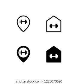 Gym Icon Logo Vector Symbol. Fitness Icon