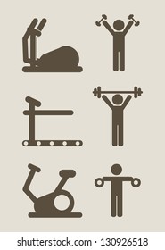 gym icon over beige background. vector illustration