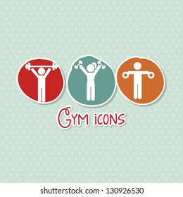 gym icon over green background. vector illustration