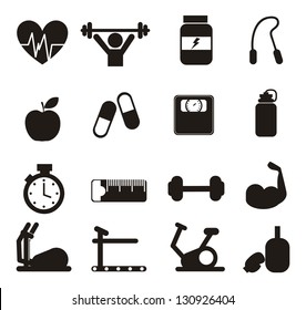 gym icon over white background. vector illustration