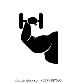 Icono de gimnasio. Práctica, Símbolo Bodybuilder - Vector. Presentado en estilo glifo.