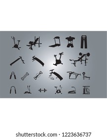 Gym icon set