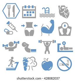 gym icon set