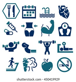 gym icon set