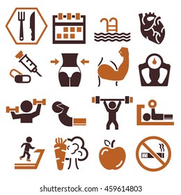 gym icon set