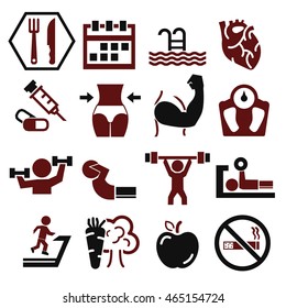 gym icon set
