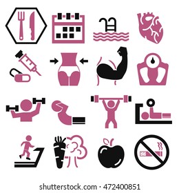gym icon set