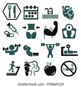 gym icon set