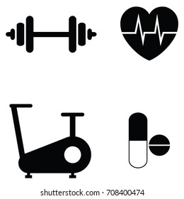 gym icon set