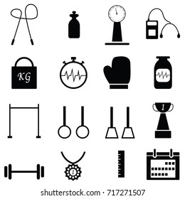 gym icon set