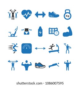 Gym Icon Set Blue