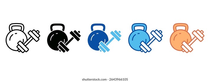 Gym Icon Set Multiple Style Collection
