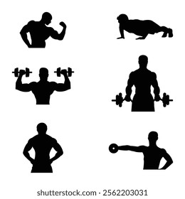 gym icon set vector design illustration set
