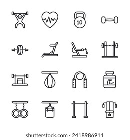 Gym icon set vector illustration