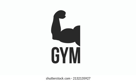 Gym Icon or Sign with an Arm. Vector isolated editable illustration