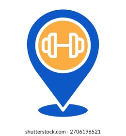 Icono de gimnasio Ilustración vectorial de diseño de color sólido