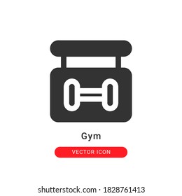 gym icon vector illustration. gym icon glyph design.