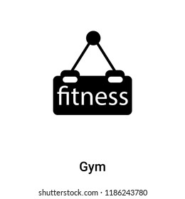 Gym icon vector isolated on white background, logo concept of Gym sign on transparent background, filled black symbol