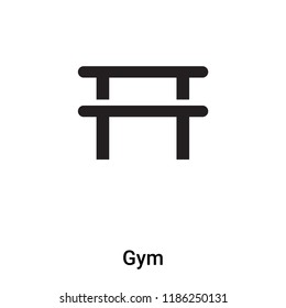 Gym icon vector isolated on white background, logo concept of Gym sign on transparent background, filled black symbol