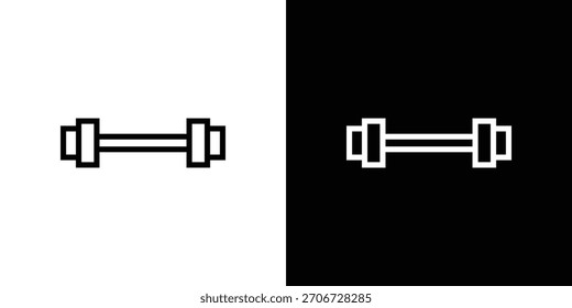 Gym icon. Vector linear icon isolated in black and white