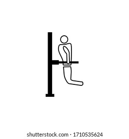 Gymnastiksymbol-Vektorillustration. Mann, der das Symbol Vektorillustration ausübt. 