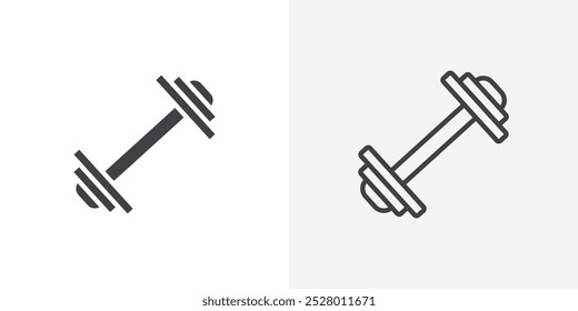 Gym icon vector icon set in black and white color.