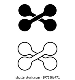 Gym icon vector set. body building illustration sign collection. Weight lifting symbol. dumbbells logo.
