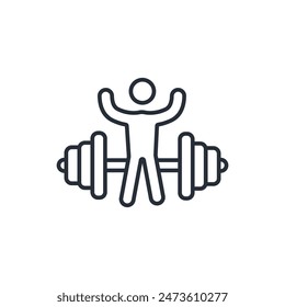 Icono de gimnasio. Vector.Trazo editable.signo de estilo lineal para usar Diseño web,logo.Ilustración de símbolo.