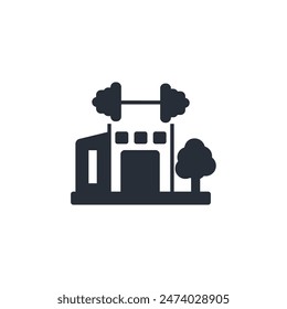 gym icon. vector.Editable stroke.linear style sign for use web design,logo.Symbol illustration.