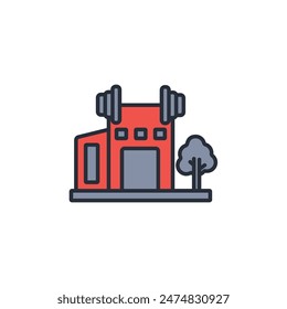 gym icon. vector.Editable stroke.linear style sign for use web design,logo.Symbol illustration.