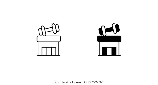 gym icon with white background vector stock illustration