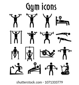 Gym icons collection vector