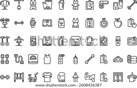 Gym icons High-Quality Vector Icons Collection with Editable Stroke. Ideal for Professional and Creative Projects