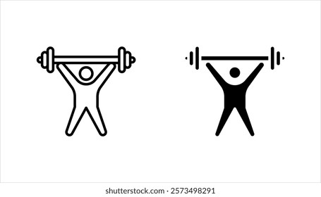 gym icons set, health signs and symbols, on white background.