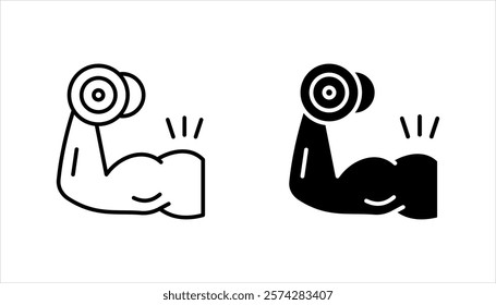 gym icons set, health signs and symbols, on white background.