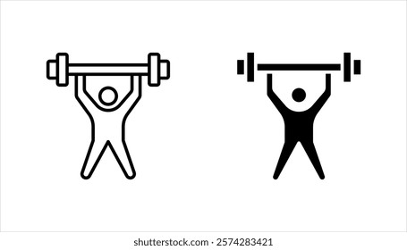 gym icons set, health signs and symbols, on white background.