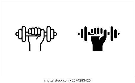 gym icons set, health signs and symbols, on white background.