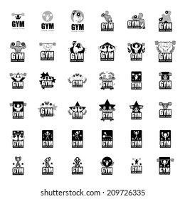 Gym Icons Set - Isolated On White Background - Vector Illustration, Graphic Design Editable For Your Design  