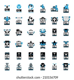 Gym Icons Set - Isolated On White Background - Vector Illustration, Graphic Design Editable For Your Design  