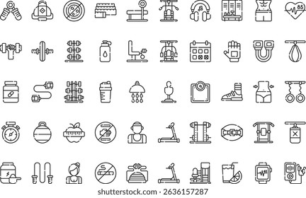 Gym icons icons Simple vector icon. Illustration symbol design template for web mobile UI element. 