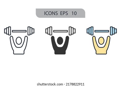 Gym icons  symbol vector elements for infographic web