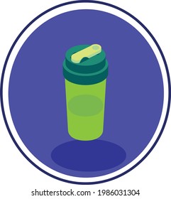 gym implements and accessories, vector image multicolored circular purple background