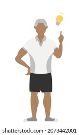 Gym Instructor senia man Pose, Pointing with Inspiration