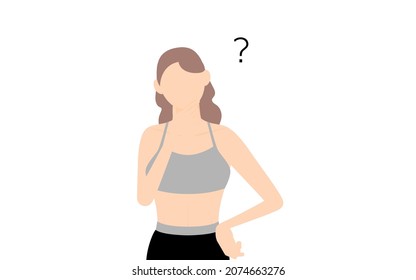 Gym instructor woman with doubts