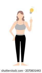 Gym instructor woman pointing with inspiration