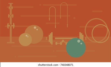 Gym interior background vector illustration