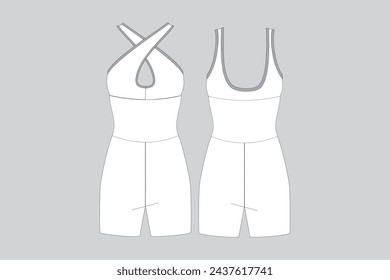 
Gym Jumpsuit Gym Clothes vector, technical fashion illustration, Sport wear vector 
