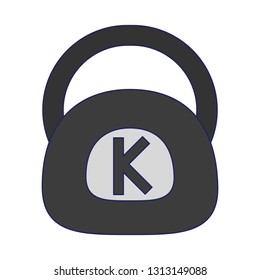 gym kettlebell cartoon isolated